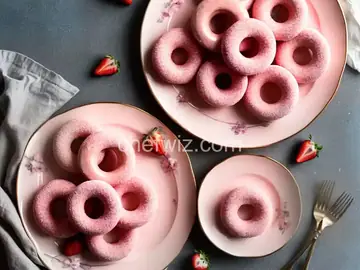 Pink Strawberry Doughnuts