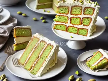 Pistachio Layer Cake with Cream Cheese Buttercream