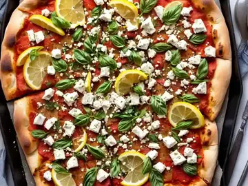 Pizza With Zucchini, Feta, Lemon, and Garlic Recipe