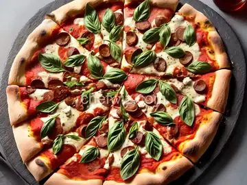 Pizza with Garlic and Olive Oil