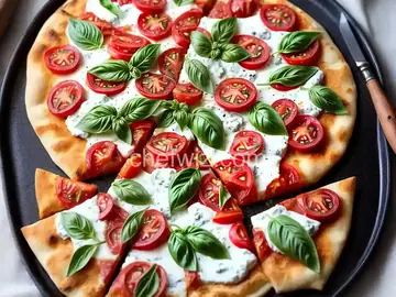 Pizzette with Gorgonzola, Tomato and Basil