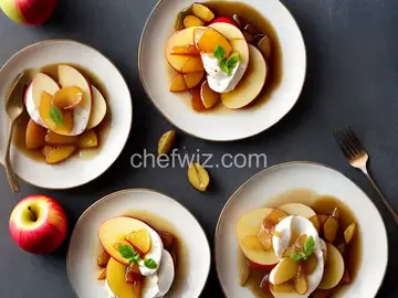 Poached Apples with Vanilla Cinnamon Syrup