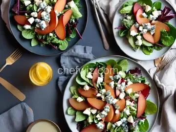 Poached Pear Salad with Blue Cheese and Champagne Vinaigrette