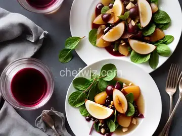Poached Pears with Wine Vinaigrette