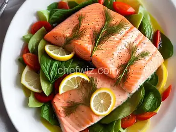 Poached Salmon with Lemon Dill Sauce