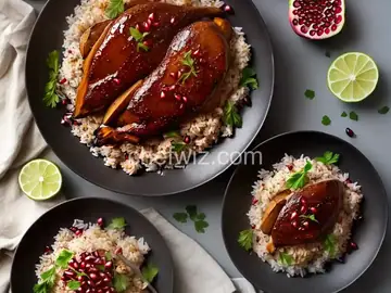 Pomegranate-and-Honey-Glazed Duck With Rice