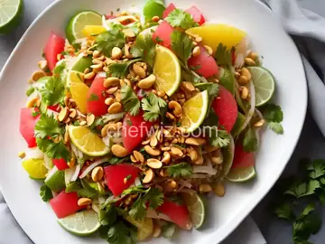 Pomelo Salad with Chile, Lime, Peanuts, and Coconut