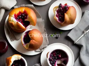 Popovers with Mixed-Berry Sauce