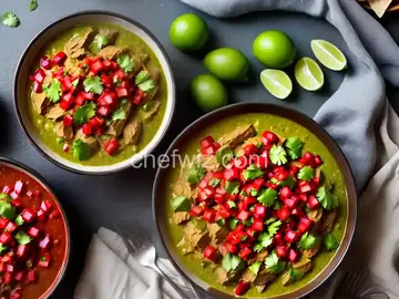 Pork Chile Verde with Red Chile Salsa