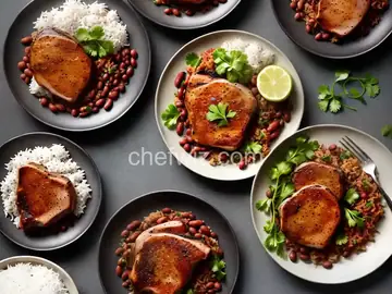 Pork Chops With Rice and Beans