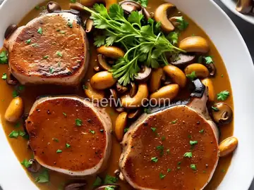 Pork Chops in Garlic Mushroom Sauce