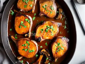 Pork Chops in a Mushroom Wine Sauce