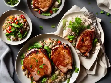 Pork Chops with Garden Rice