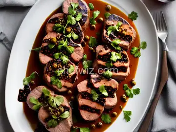 Pork Medallions with Balsamic Vinegar and Capers