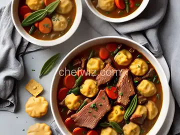 Pork Rib Stew with Sage Cornmeal Dumplings