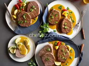 Pork Tenderloin Steaks with Mustard Cider Sauce