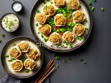 Pork and Scallion Dumplings With Crispy Skirt