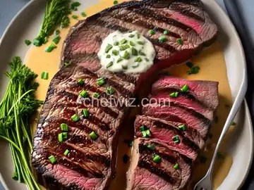 Porterhouse Steak with Creamy Leek Sauce