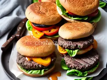 Portobello Bison Burgers