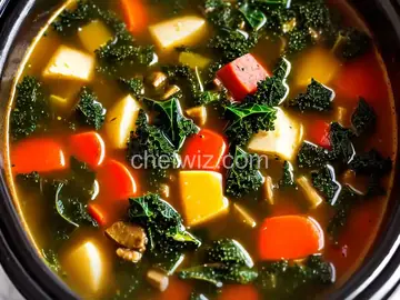 Portuguese Sausage and Kale Soup in the Slow Cooker