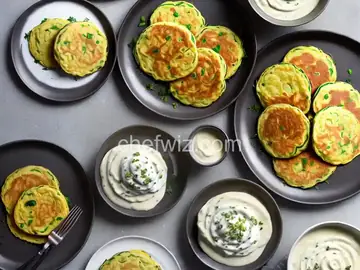 Potato Zucchini Pancakes with Yogurt Sauce