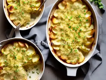 Potato and Celery Root Gratin with Leeks