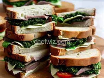 Pressed Coppa Sandwiches with Broccoli Rabe Pesto