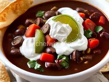 Pressure Cooker Black Bean Soup With Sausage and Cumin-Lime Sour Cream Recipe
