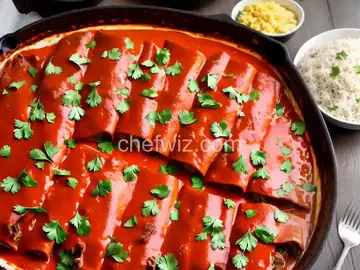 Prime Rib Enchiladas with Christmas Sauce