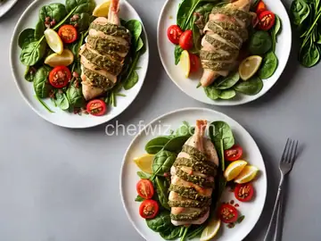 Prosciutto-Wrapped Stuffed Chicken with Pesto and Spinach