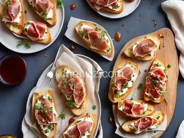 Prosciutto and Brie Crostini