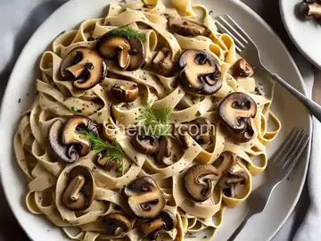 Pâtes aux Cêpes (Tagliatelle with Porcini Mushrooms and Crème Fraîche) Recipe