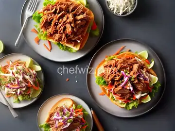 Pulled Pork Sandwich with BBQ Sauce and Coleslaw