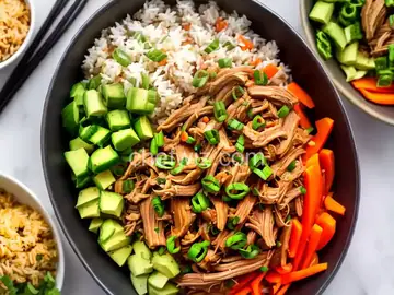 Pulled Pork and Veggie Rice Bowl