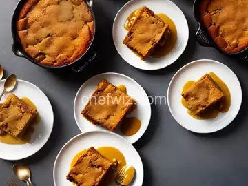 Pumpkin Bread Pudding with Amaretto Sauce