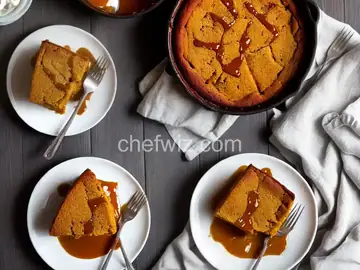 Pumpkin Bread Pudding with Caramel Rum Sauce