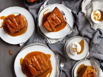 Pumpkin Bread Pudding with Caramel Sauce