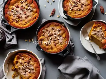 Pumpkin Bread Pudding with Pecans