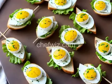 (Quail) Egg Salad Sandwiches on a Stick