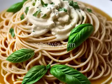 Quick Angel Hair with Basil Cream for One