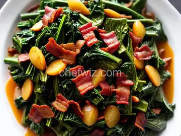 Quick-Braised Greens with Bacon and Sweet Onions