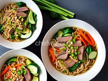 Quick Pork Ramen With Carrots, Zucchini, and Bok Choy