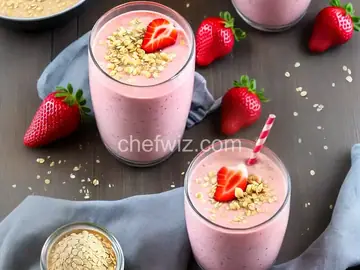 Quick Strawberry Oatmeal Breakfast Smoothie