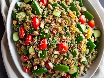 Quinoa, Couscous, and Farro Salad with Summer Vegetables