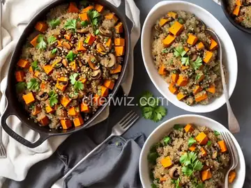 Quinoa with Sweet Potato and Mushrooms