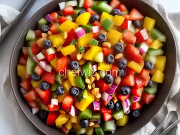 Rainbow Fruit Salsa with Whole Wheat Cinnamon Chips