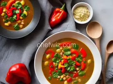 Rainbow Roasted Pepper Soup