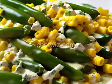 Rajas con Crema, Elote, y Queso (Creamy Poblano Peppers and Sweet Corn)
