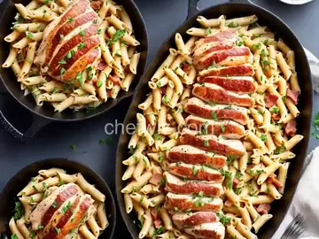Ranch and Bacon Chicken with Penne Pasta