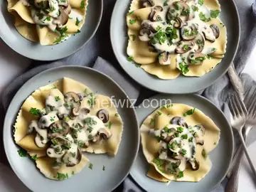 Ravioli With Mushroom Cream Sauce